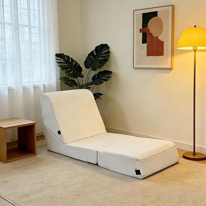 jela Luxury Indoor Chaise Lounge, Foldable Sofa Bed Chair