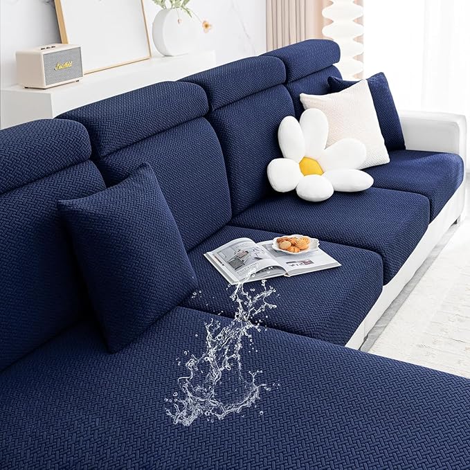 Smiry Waterproof Couch Cushion Covers, Stretch Jacquard Thick Sofa Cushion