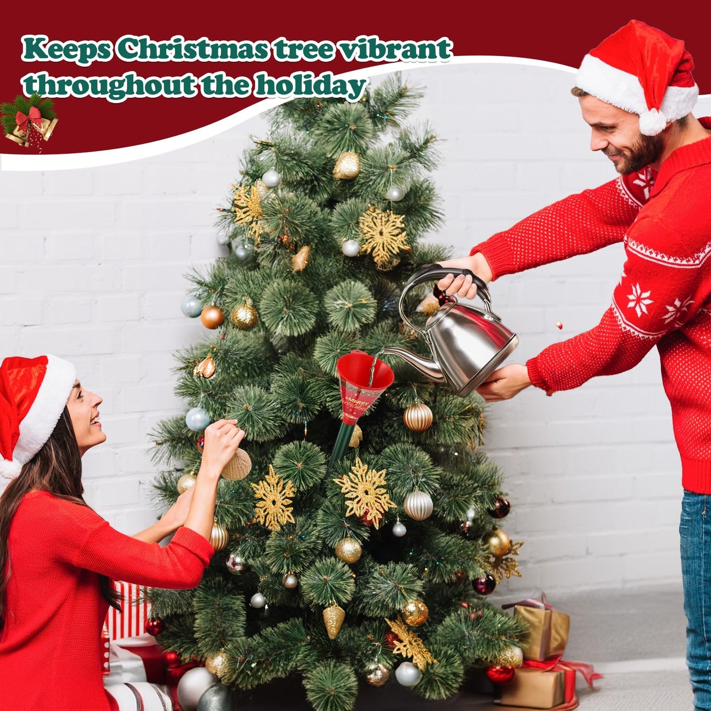 Christmas Tree Watering Funnel, Real Christmas Tree Water Long Funnel About 40 Inch, Trees Watering System for Water Indoor Outdoor