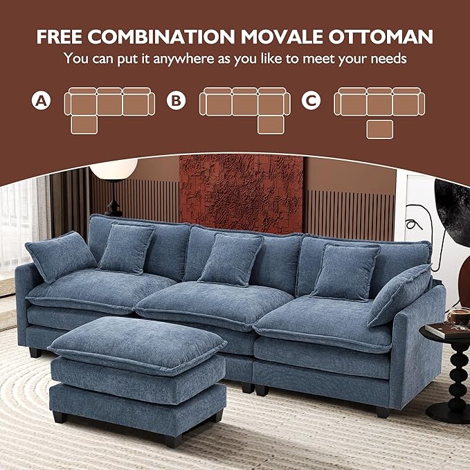 Ihanherry 111.4" L Shaped Cloud Sofa