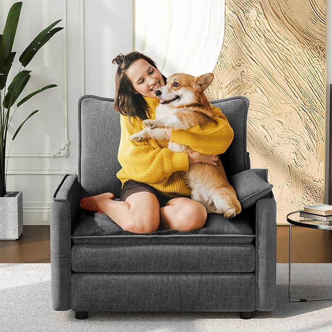 Vesgantti 40" Single Seat Sofa, Comfy Cloud Couch Deep Seat Upholstered Couch