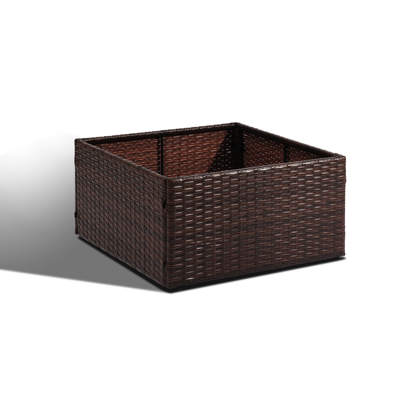 SUNNYPARK Mailbox Posts Wrap Planter Box, 24-inch Handmade Rattan Planter for 4x4 6x6 Posts, All-Weather Decorative Flower Box for Outside