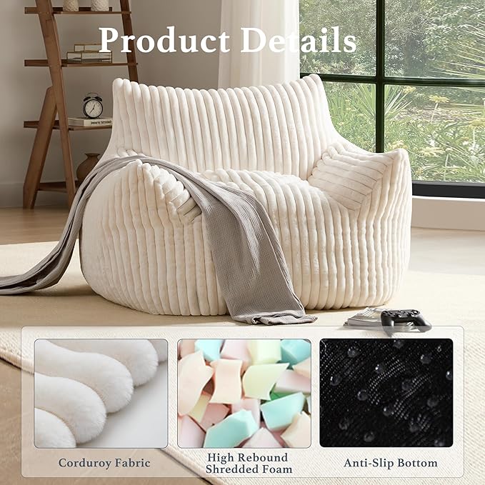 Giant Plush Bean Bag Chair for Adults