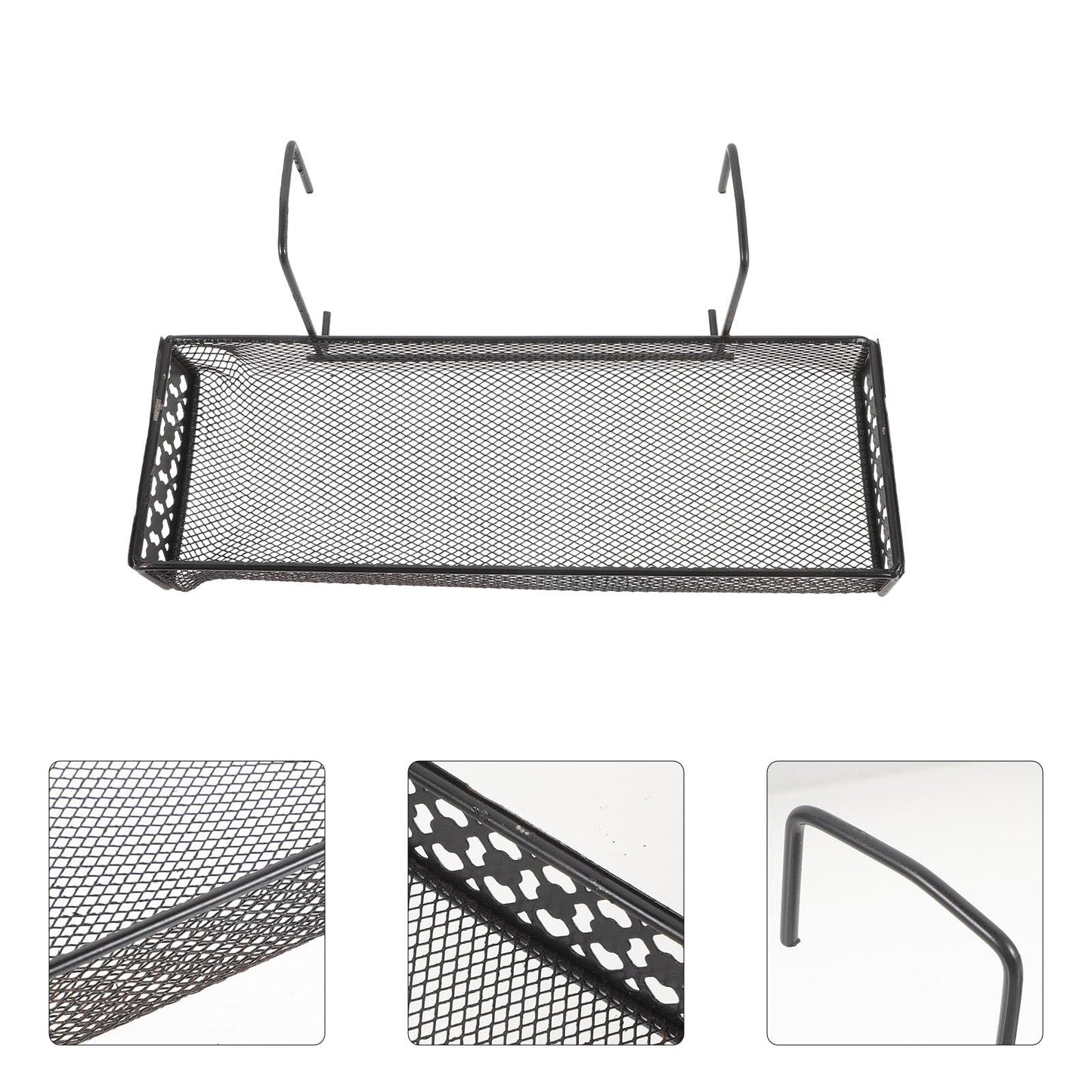 JHKNNK Black Metal Indoor Hanging Plant Stand Hooks Flower Rack Balcony Garden Patio Railing Shelf