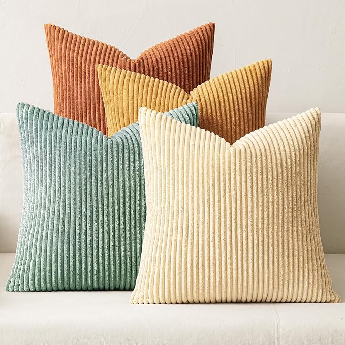 MIULEE Boho Farmhouse Throw Pillow Covers 18x18 Inch Set of 4 Summer Modern