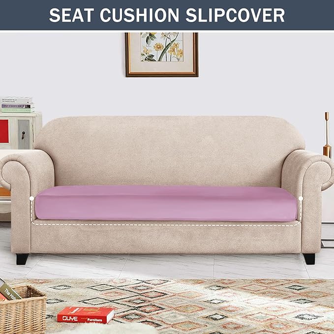 Stretch Cushion Cover, Soft Velvet Plush Cushion Slipcovers Loveseat Sofa