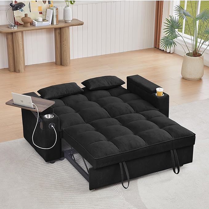 Auvsoce 65'' Convertible Sleeper Sofa Bed