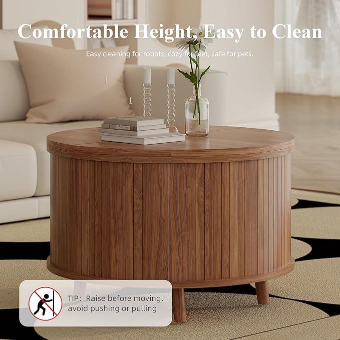 Easyego 31.5" Fluted Round Coffee Table