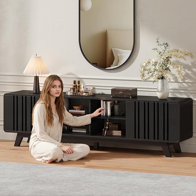 ONBRILL 70-Inch TV Stand for TVs up to 80 Inch, Mid-Century Modern Television