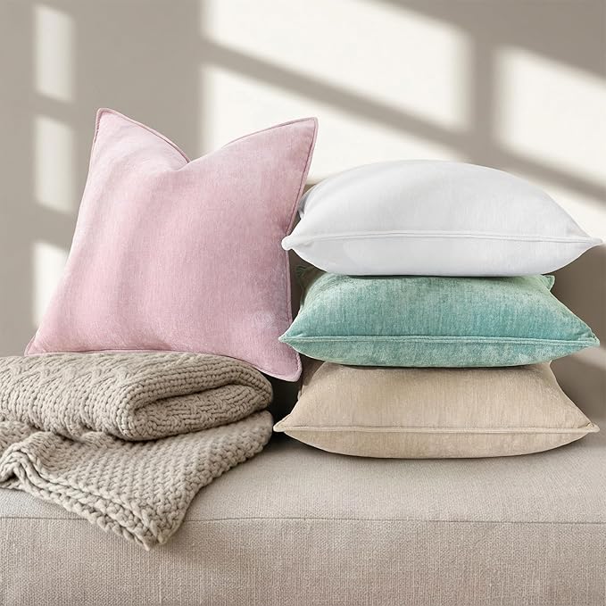 decorUhome Summer Couch Throw Pillow Covers 16x16 Set of 2, Decorative Soft