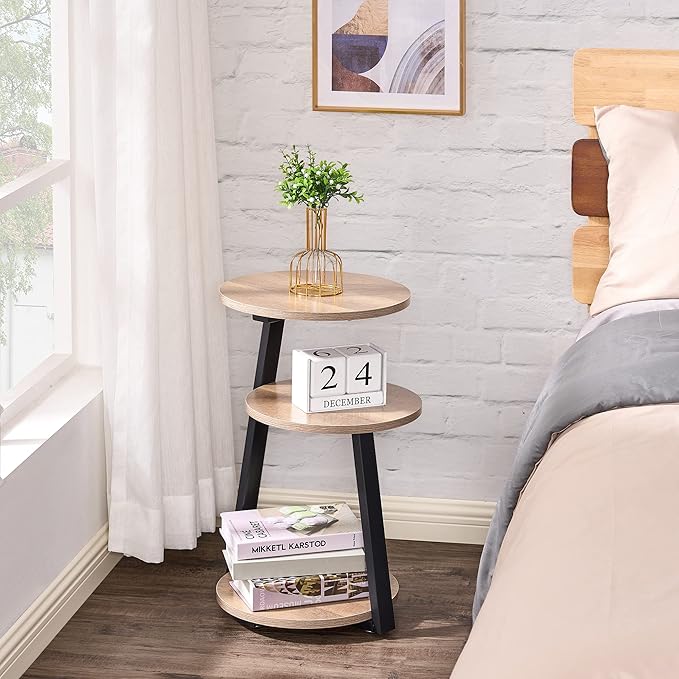 BEWISHOME Round End Table Side Table