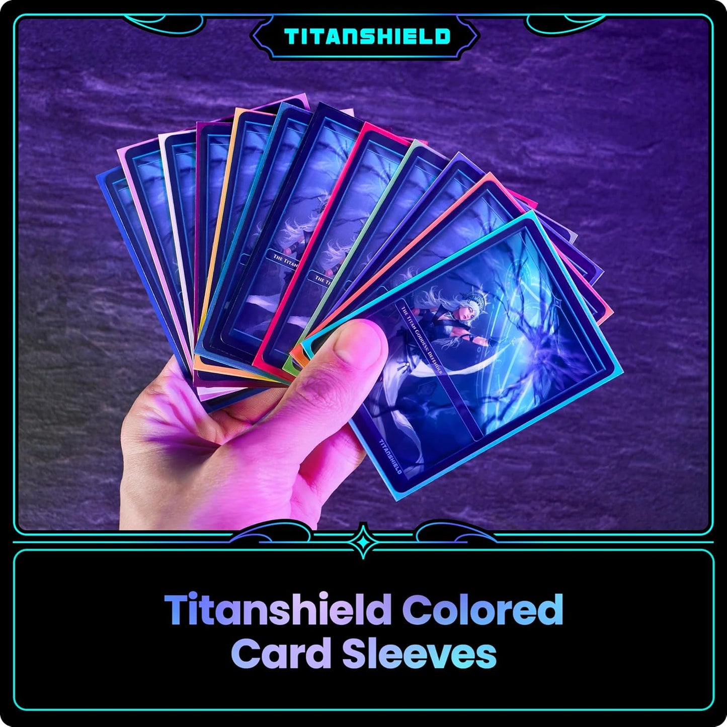 TitanShield (150 Sleeves, Yellow Compatible with Standard Sized Board Games, MTG Magic The Gathering, Lorcana, and Trading Card Sleeves Deck Protector 2.5" x 3.5" 66x91mm