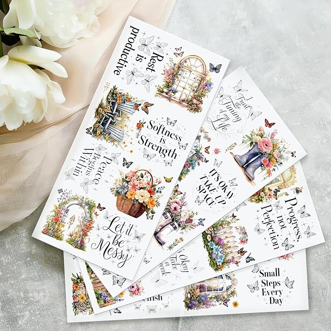 4 Sheets Rub on Transfers for Crafts, Gardens and Butterflies Furniture