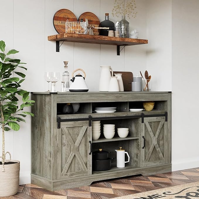 RoyalCraft TV Stand for 65+ Inch TV: Farmhouse Entertainment Center