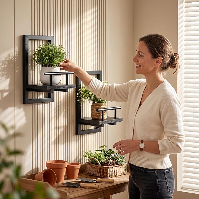 Sbosbo Floating Shelves for Wall, Plant Shelf Indoor, Wall Planters for Indoor