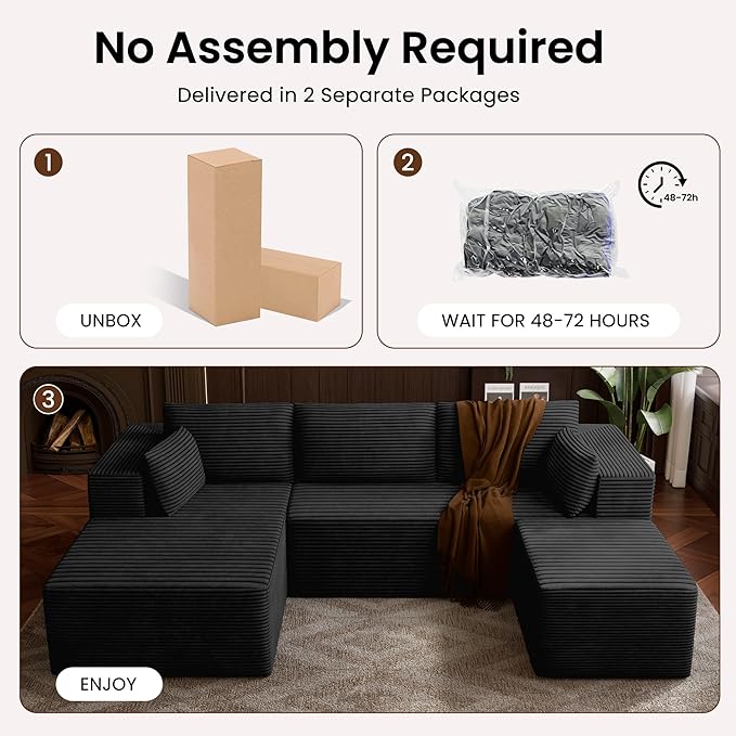 106" Cloud Sectional Boneless Couches