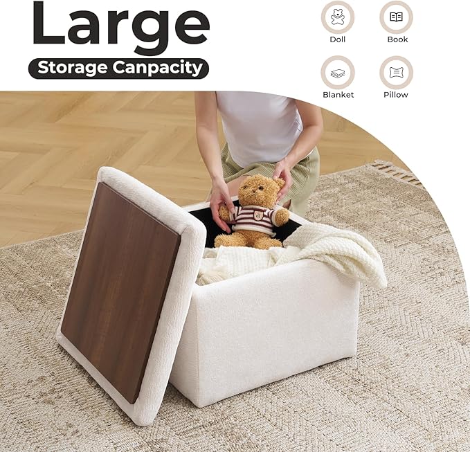 Cube Storage Ottoman, Chenille Ottoman Foot Stools, Ottoman Footstool