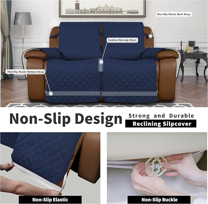 Easy-Going Loveseat Recliner Cover, Reversible Couch Cover