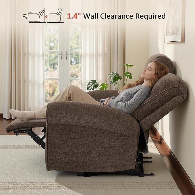 MCombo 64.6" Wall Hugger Power Loveseat Recliner Sofa