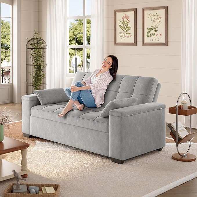 Gizoon Convertible Sofa Bed Futon, 70.9'' Sleeper Loveseat