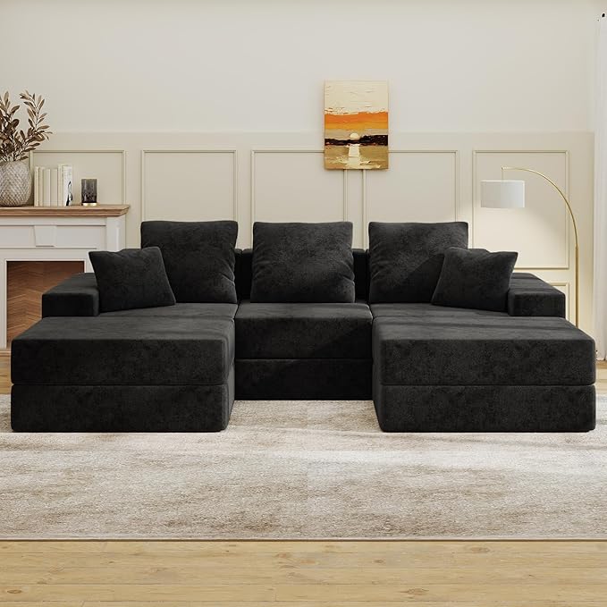 Living&Giving 101" U-Shaped Cloud Sectional Couch