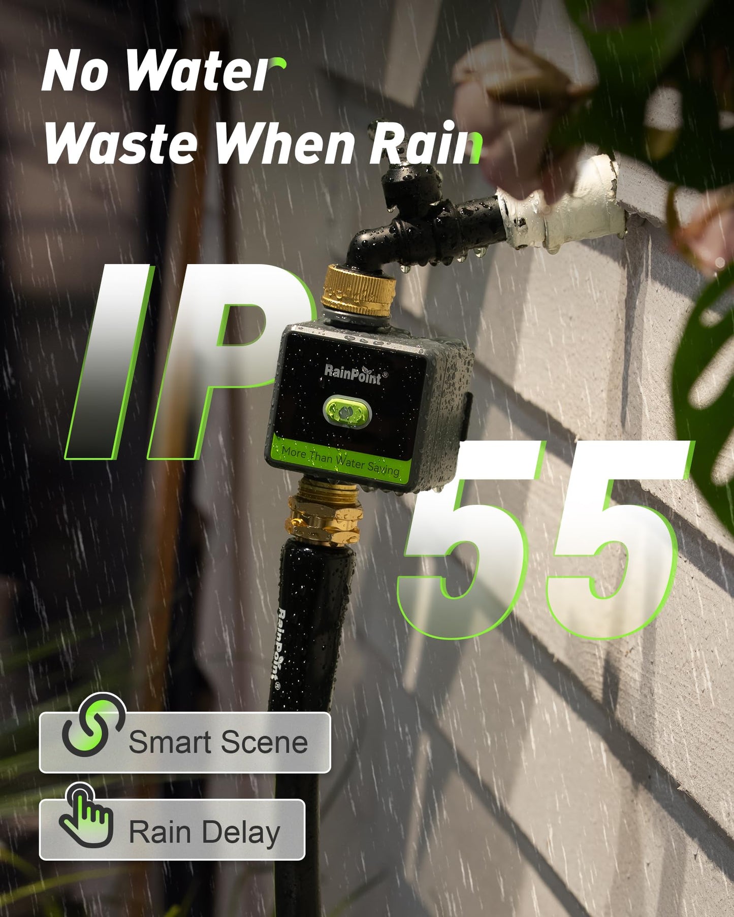 RAINPOINT WiFi Water Hose Timer with Brass Inlet&Outlet, Smart Sprinkler Timer for Watering with Gateway, WiFi Watering System for Garden, Automatic Irrigation System for Lawns and Yard