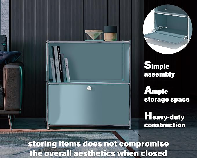 32.5-Inch Flip-Top Side Table & Buffet Cabinet