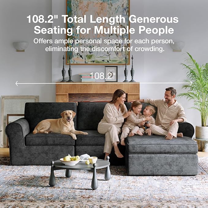 Novilla 138" Modular Sectional Sofa, Modular Sectional Couches