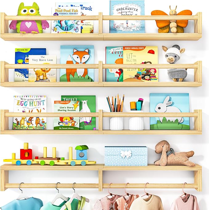 Fixwal Nursery Book Shelves, 32 Inch Floating Bookshelves