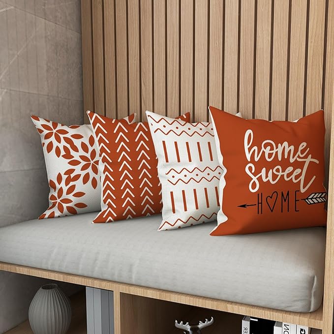YCOLL Fall Pillow Covers 20x20 Set of 4, Modern Sofa Throw Pillow Cover
