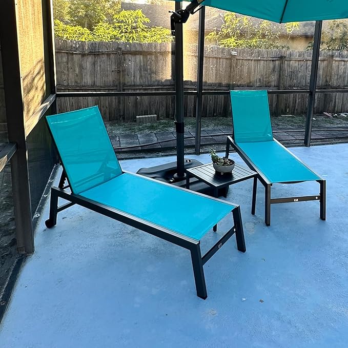 PURPLE LEAF Outdoor Patio Chaise Lounge Set 2 Pieces Pool Lounge Sunbathing