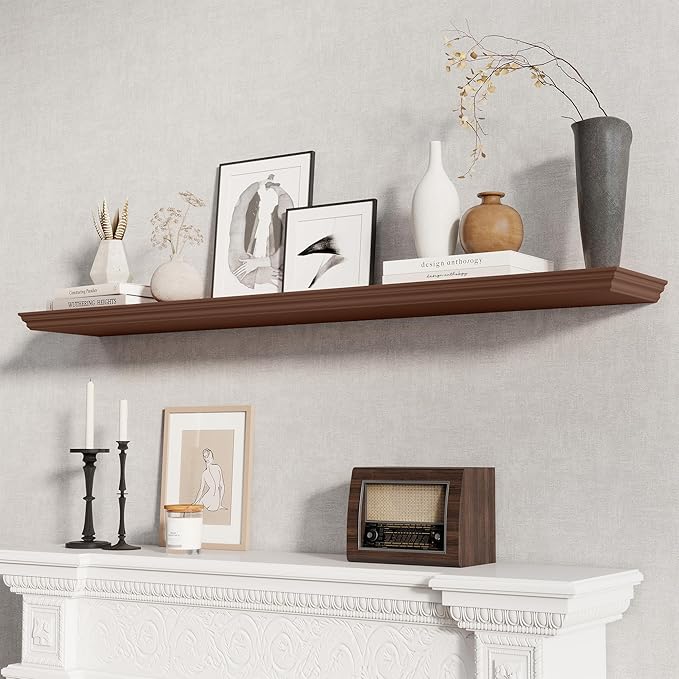 Fun Memories Floating Shelves 55 Inch Long, 9.3 Inch Deep Classic Crown Molding