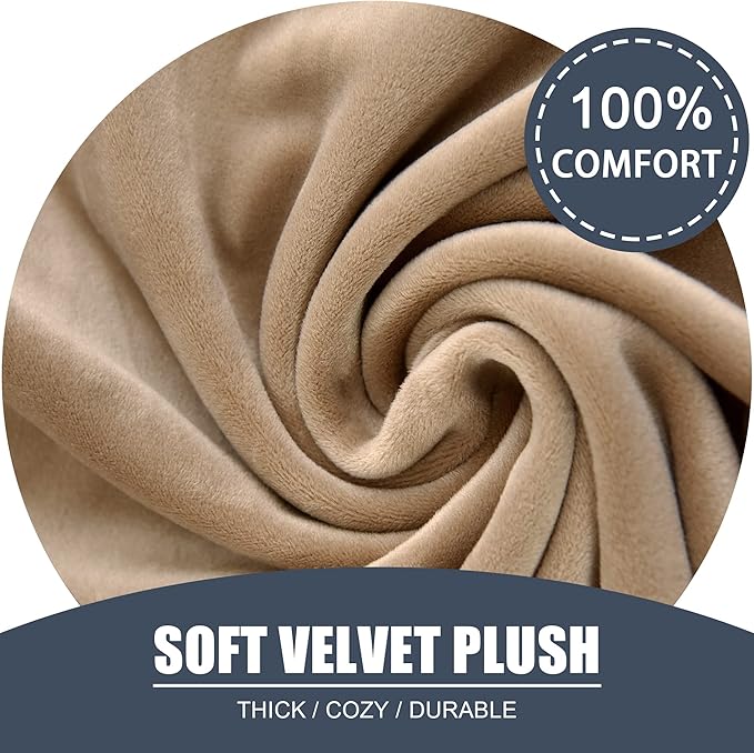 Stretch Cushion Cover, Soft Velvet Plush Cushion Slipcovers Loveseat Sofa