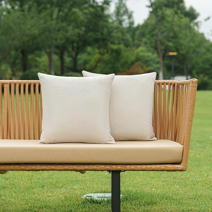 NiNi ALL Pack of 2 Decorative Outdoor Waterproof Pillow Covers Square Garden
