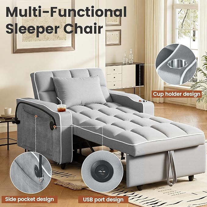 Sleeper Chair, Pull Out Chair Sleeper