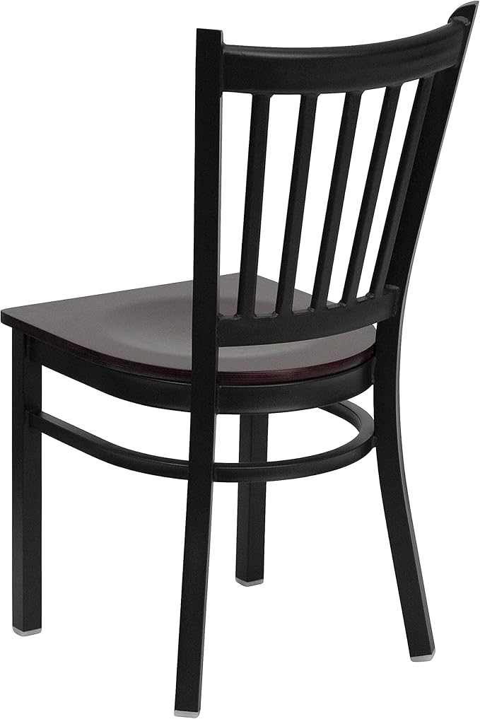 Flash Furniture HERCULES Series Black Vertical Back Metal Restaurant Chair
