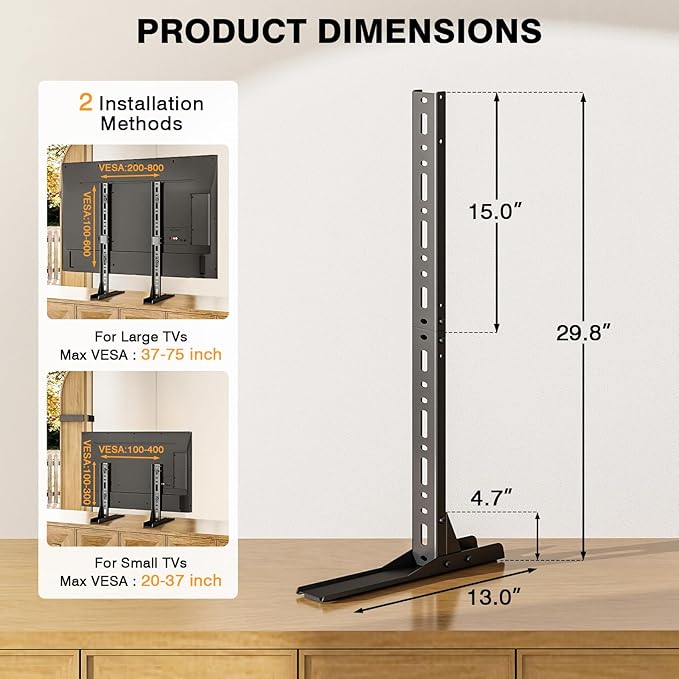 TAVR Universal Table Top TV Stand Mount, TV Legs