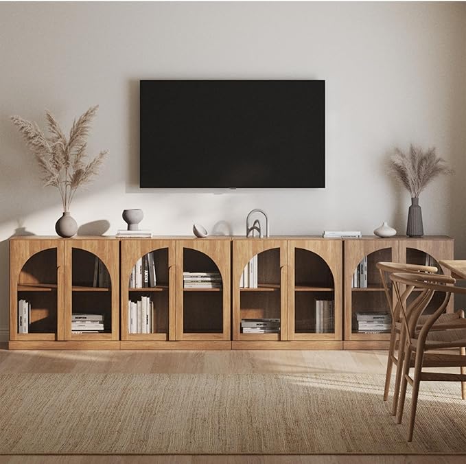 BELLEZE Bijou Set of 4 Wall-to-Wall Storage Cabinets