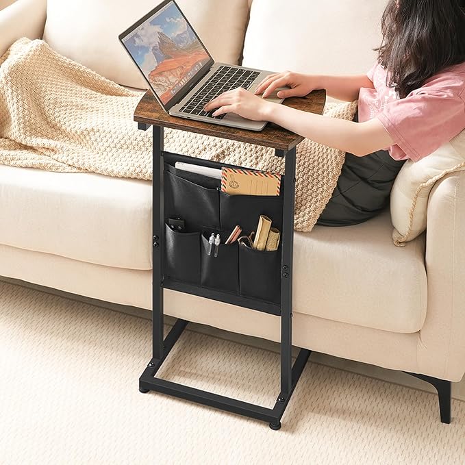 HOOBRO C Shaped End Table, 28.3" Side Table