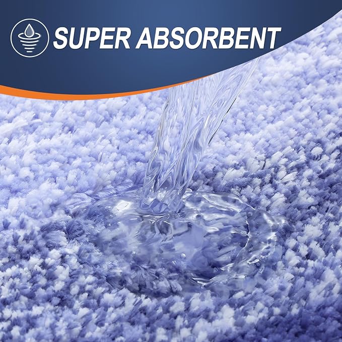 OLANLY Large Bathroom Rugs Mat 50x30, Extra Soft Absorbent Microfiber Bath Rugs, Rubber Backing, Quick Dry, Washable Bath Mats for Bathroom Floor, Tub and Shower, Home Decor Accessories, Blue-Violet