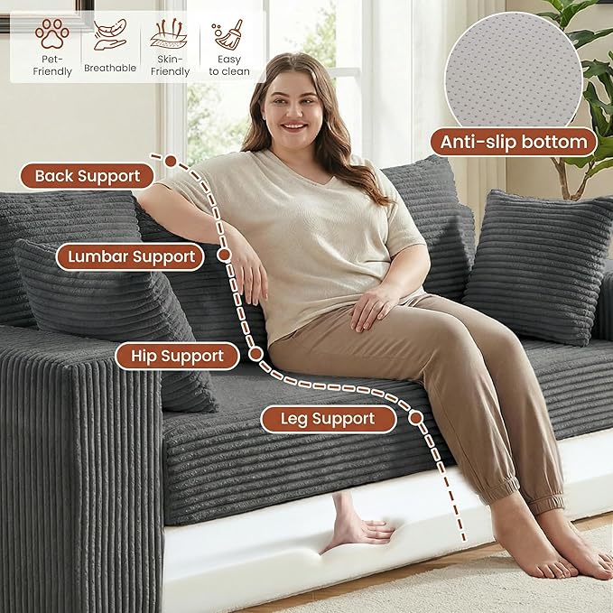 Convertible Sofa Bed, 5 in 1 Small Boneless Couch Pull Out Loveseat Sleeper Sofa