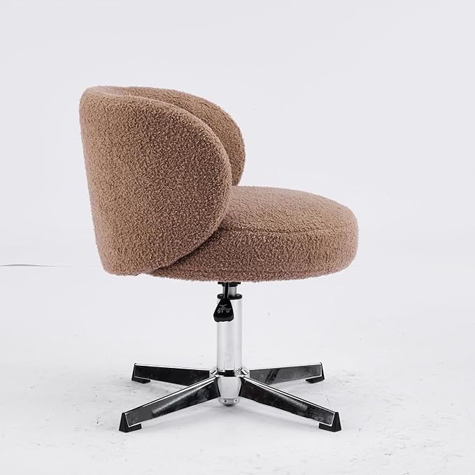 VINGLI Cute Small Swivel Desk Chair Comfy no Wheels, Ergonomic Low-Back Lumbar