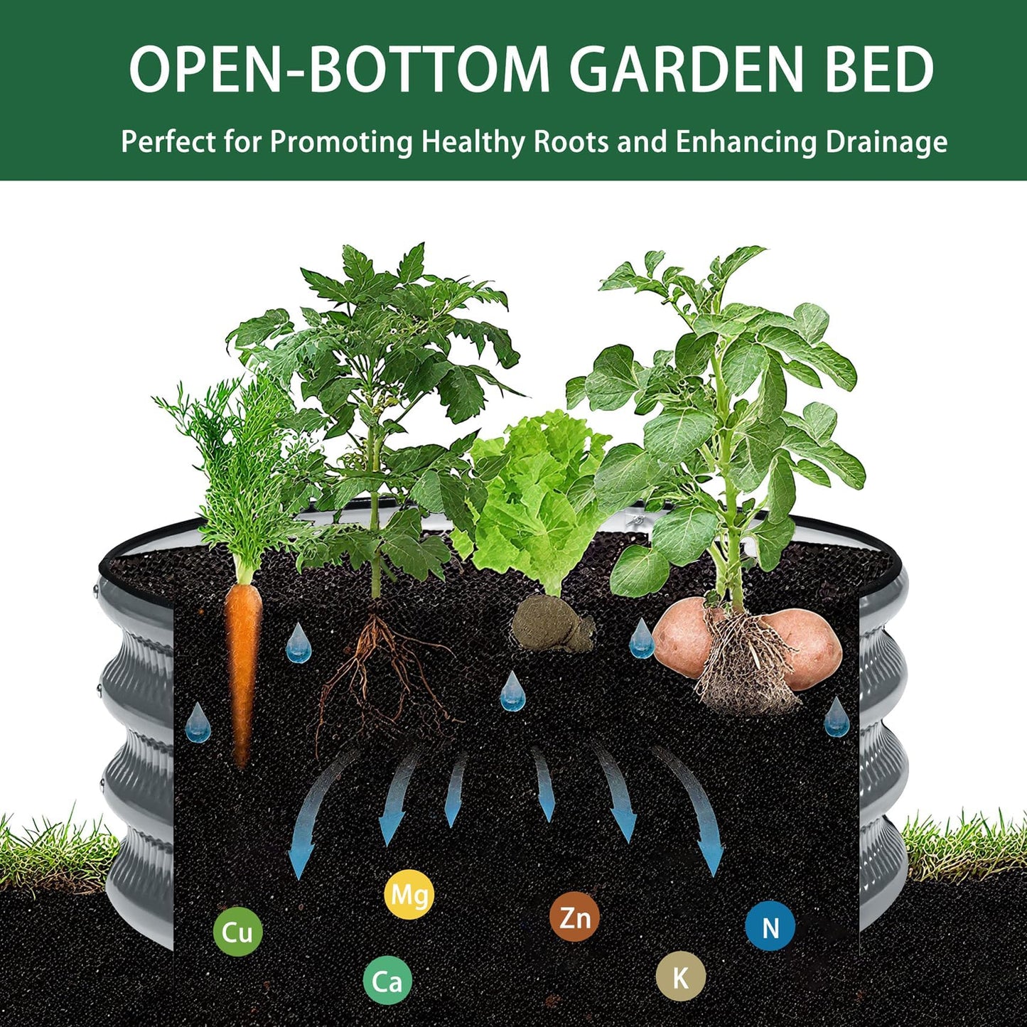 Gartist 2 Pcs 2x2X1 FT Round Galvanized Raised Garden Bed Kit, Black Outdoor Planter Garden Bed, Metal Raised Box for Vegetables, Fruits, Flowers & Herbs