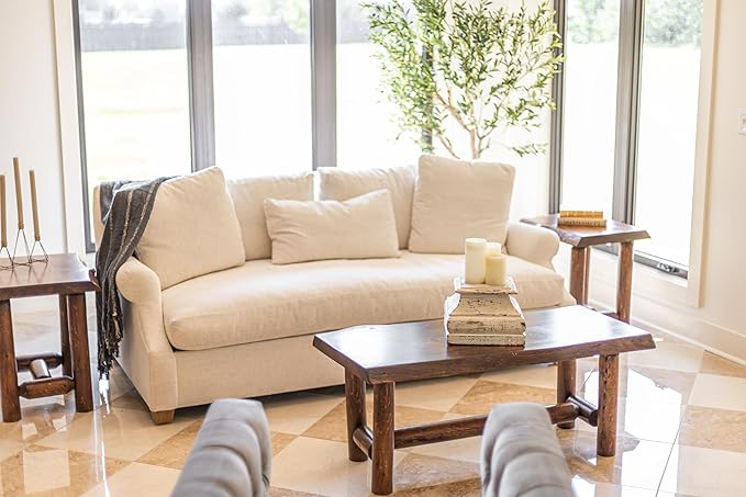 Live Edge Wood Cabin Style Log Pine and Cedar Coffee Table Living Room Decor