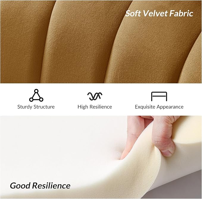 HULALA HOME Modern Velvet Loveseat Sofa