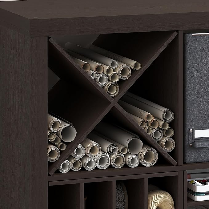 Furinno Cubicle Cube Insert, X-Shelf Cube Organizer, 3-Shelf Accessory