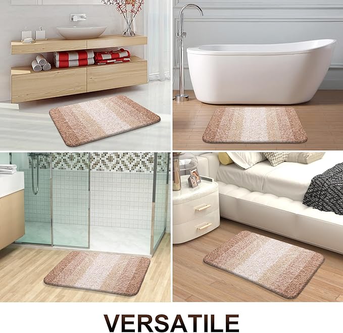 OLANLY Large Bathroom Rugs Mat 40x24, Extra Soft Absorbent Microfiber Bath Rugs, Rubber Backing, Quick Dry, Machine Washable Bath Mats for Bathroom Floor, Tub and Shower, Home Decor Accessories, Beige