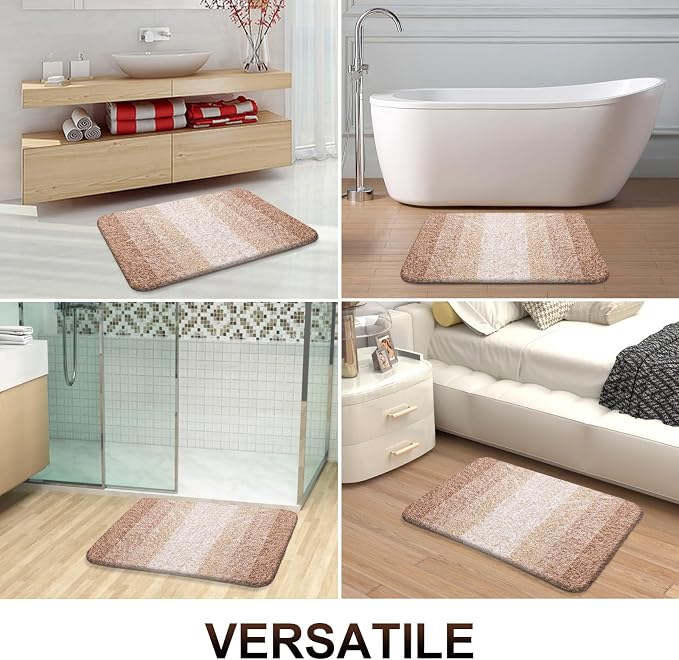 OLANLY Large Bathroom Rugs Mat 54x24, Extra Soft Absorbent Microfiber Bath Rugs, Rubber Backing, Quick Dry, Machine Washable Bath Mats for Bathroom Floor, Tub and Shower, Home Decor Accessories, Beige