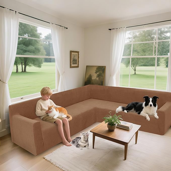 Arfntevss Stretch Sectional Couch Covers L Shaped Corner Sectional Sofa Cover