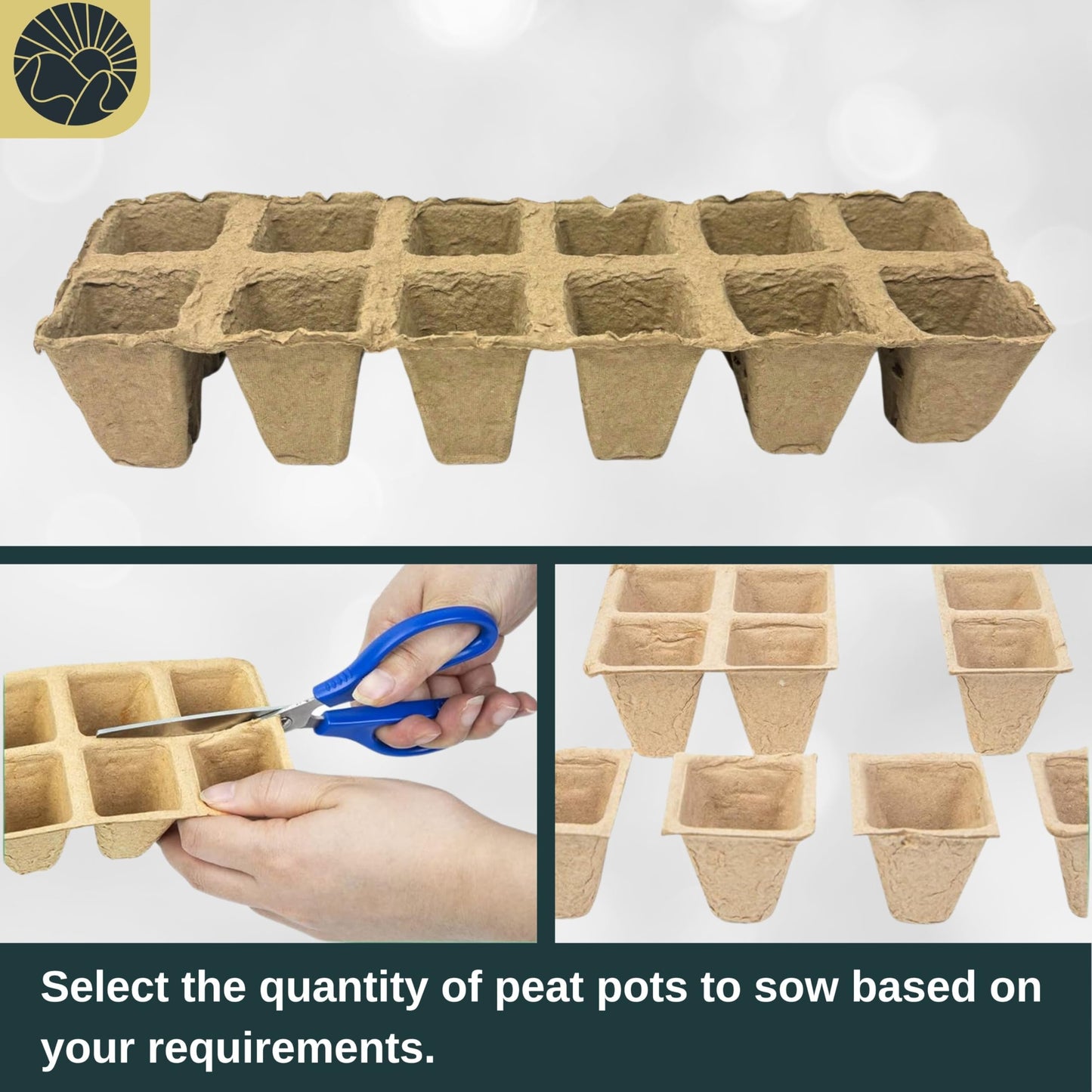SunVara Peat Pots for Seedlings 300 Pcs, Biodegradable Seed Starter Pots with Drainage Holes, Nursery Germination Pots for Vegetables, Herbs, Flowers – Indoor Outdoor Garden